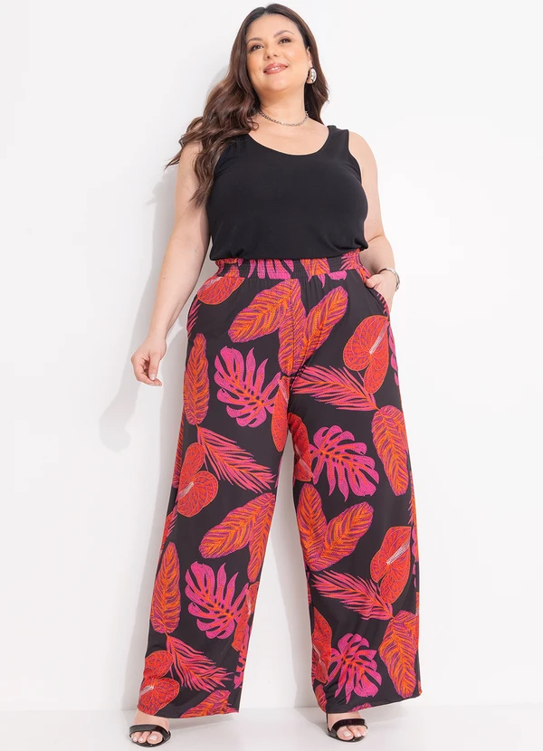 Quintess - Calça Folhagem Bordada em Malha Fria 5