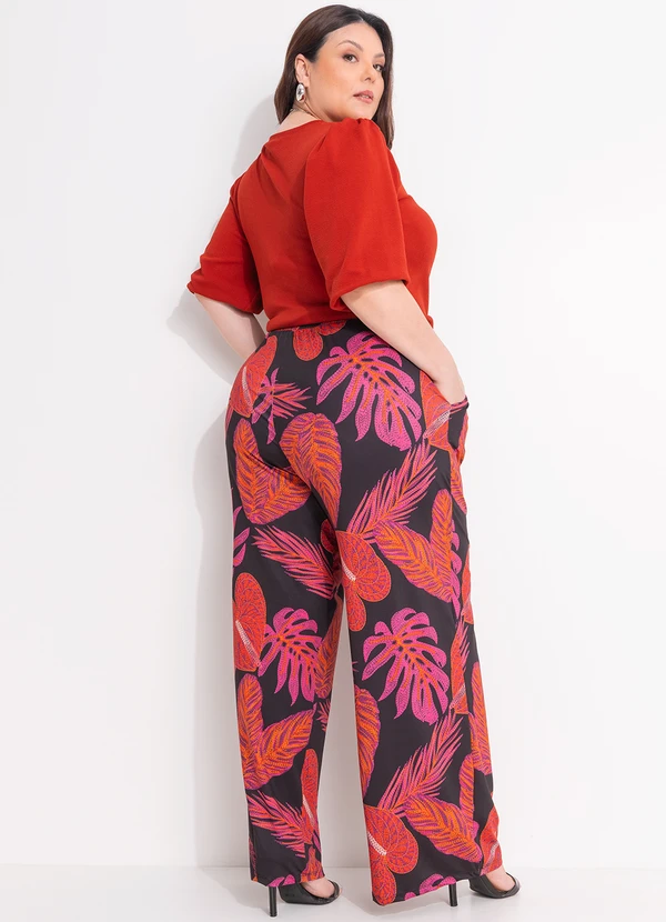 Quintess - Calça Folhagem Bordada em Malha Fria 4