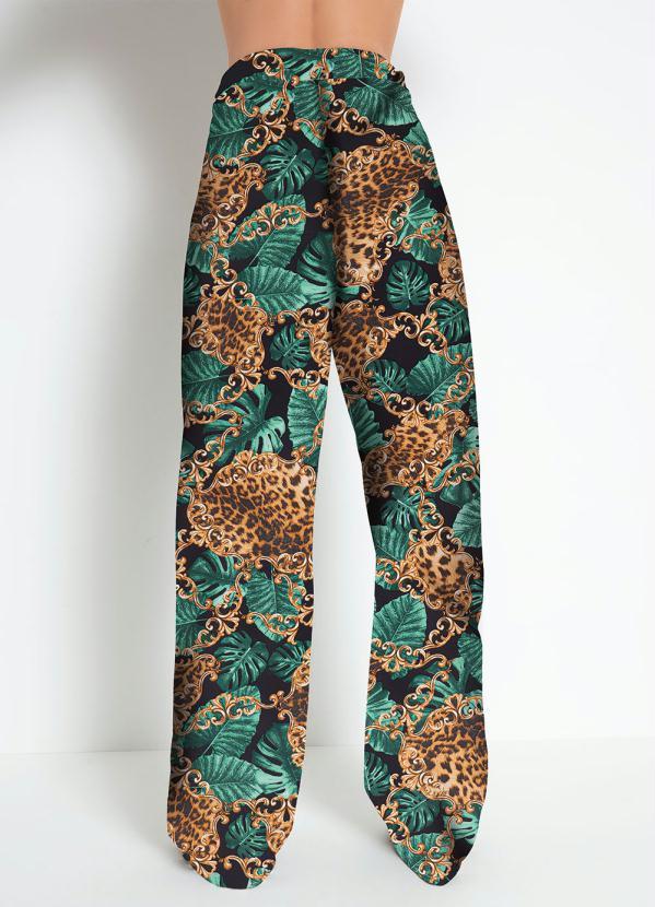 Outlet - Calça Folhagem com Cordel para Amarrar 2
