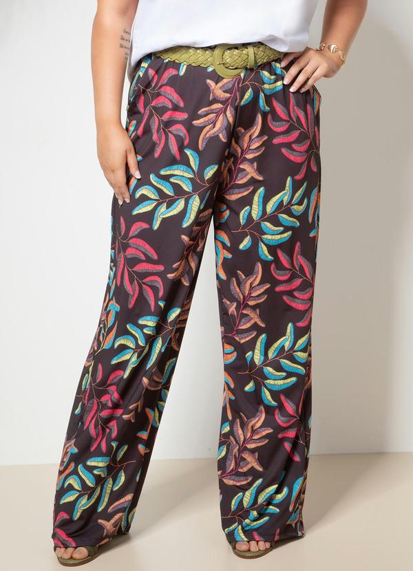 Quintess - Calça Folhagem Riscada em Malha Fria 5