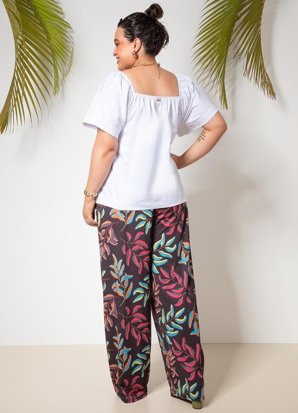 Quintess - Calça Folhagem Riscada em Malha Fria 8