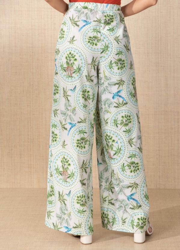 Outlet - Calça Folhagem Tropical Pantalona 2
