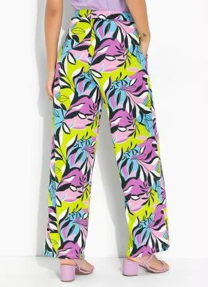 Moda Pop - Calça Folhagem Verde com Bolsos Funcionais - MODA POP