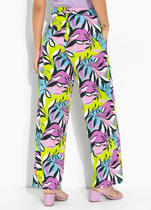 Moda Pop - Calça Folhagem Verde com Bolsos Funcionais 2