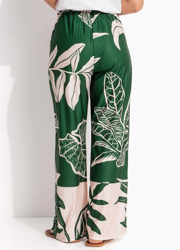 Quintess - Calça Folhagem Verde em Malha Texturizada 12