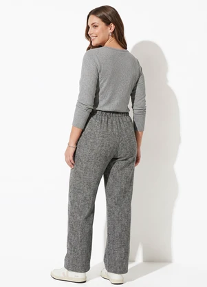 Quintess - Calça Grafite em Malha Tweed - QUINTESS