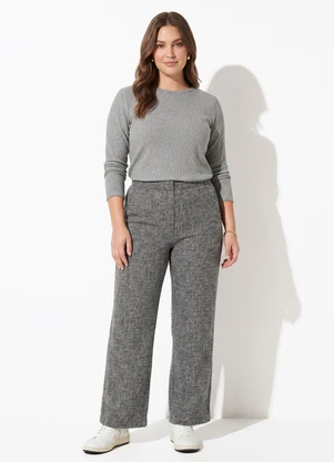 Quintess - Calça Grafite em Malha Tweed - QUINTESS