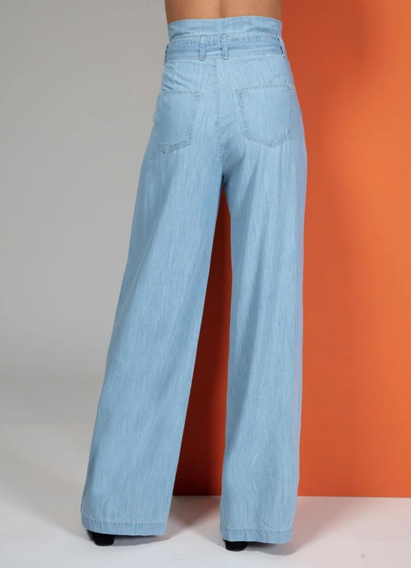 Quintess - Calça Jeans Claro Modelo Clochard Pantalona 6