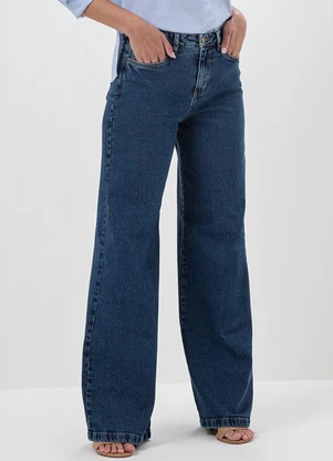 Principessa - Calça Jeans Pantalona Azul Escuro Sabrina - PRINCIPESSA