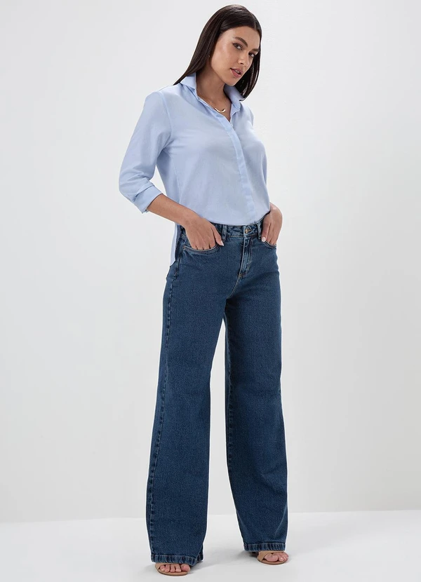 Principessa - Calça Jeans Pantalona Azul Escuro Sabrina 3
