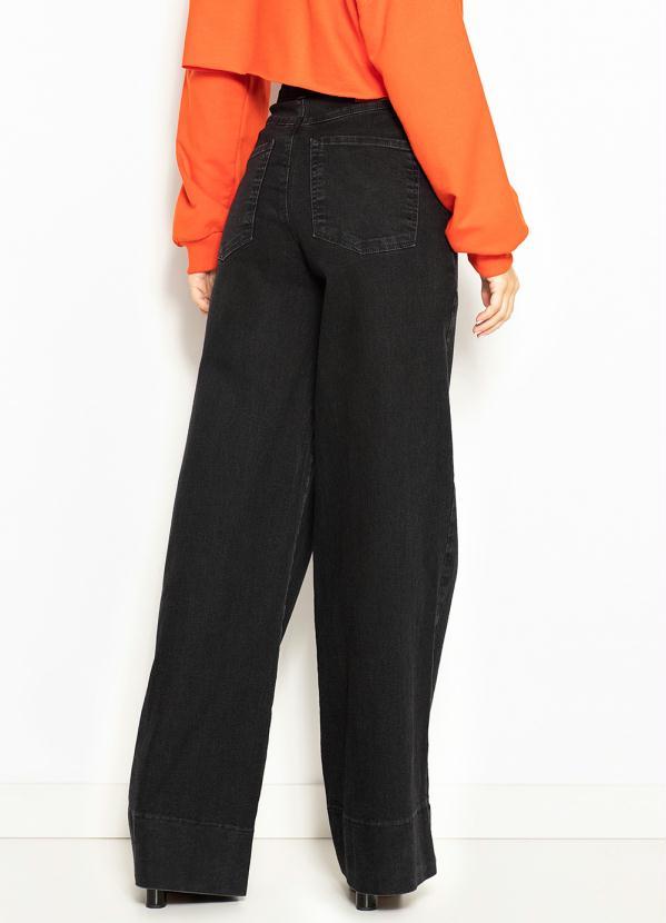 Colcci - Calça Jeans Pantalona Preta 2