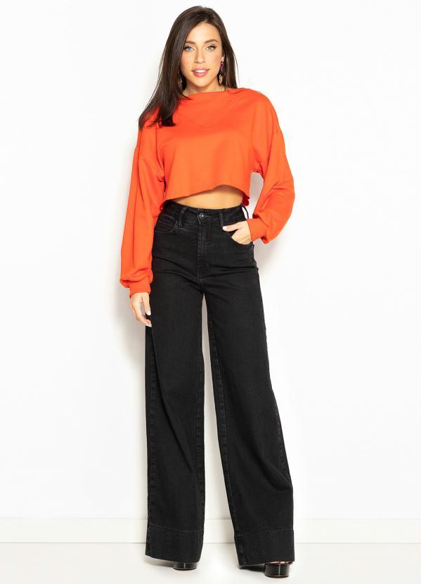 Colcci - Calça Jeans Pantalona Preta 3