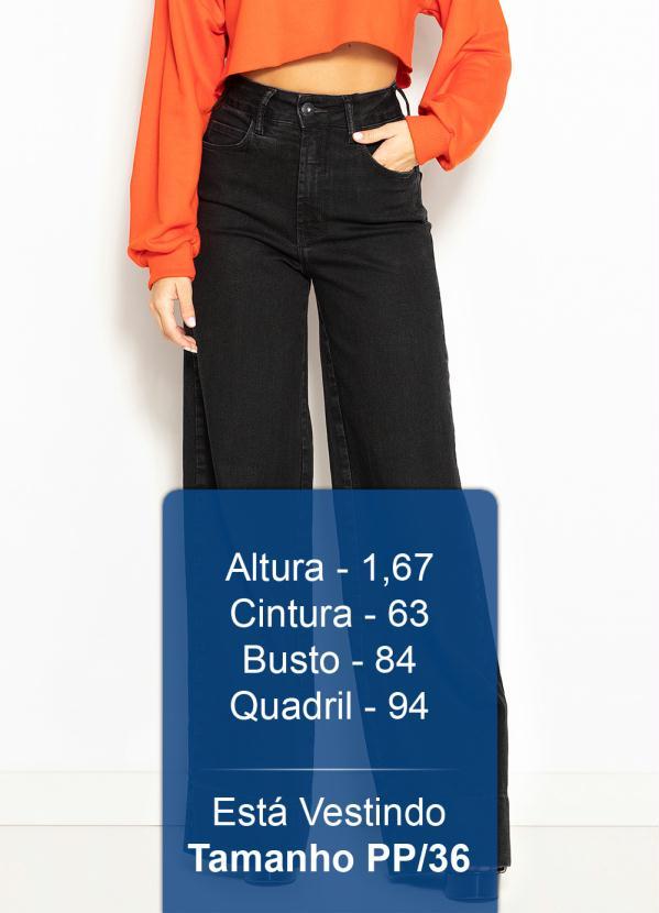 Colcci - Calça Jeans Pantalona Preta 5