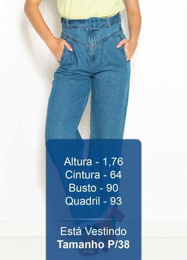 Maria Filó - Calça Jeans Wide Cinto Blue Denim Azul 5