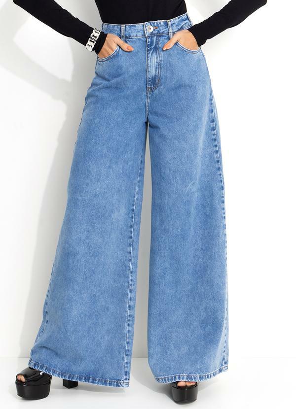 Wide Leg CalÃ§a Jeans Mais Larga Calça Jeans Wide Leg Barra Normal