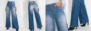 Cala Jeans Wide Leg Cintura Alta Azul