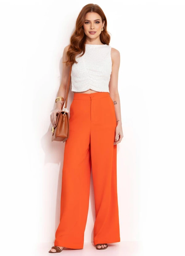 Quintess - Calça Laranja em Alfaiataria 6
