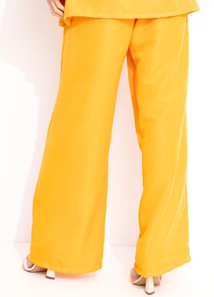 Quintess - Calça Laranja em Crepe Plano - QUINTESS