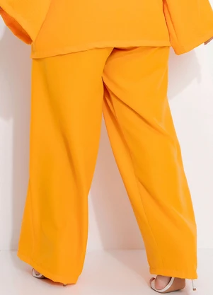 Quintess - Calça Laranja em Crepe Plano - QUINTESS