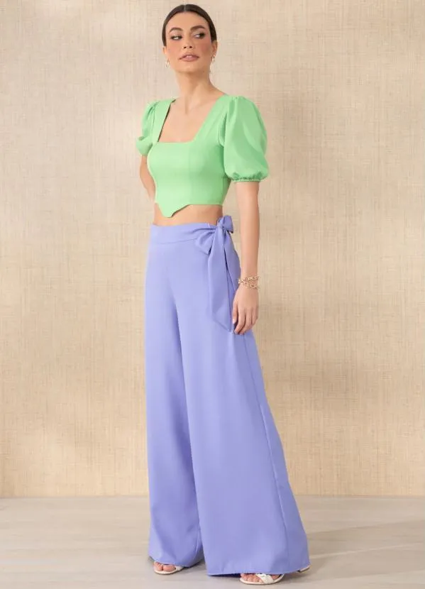 Quintess - Calça Lilás com Amarração 3