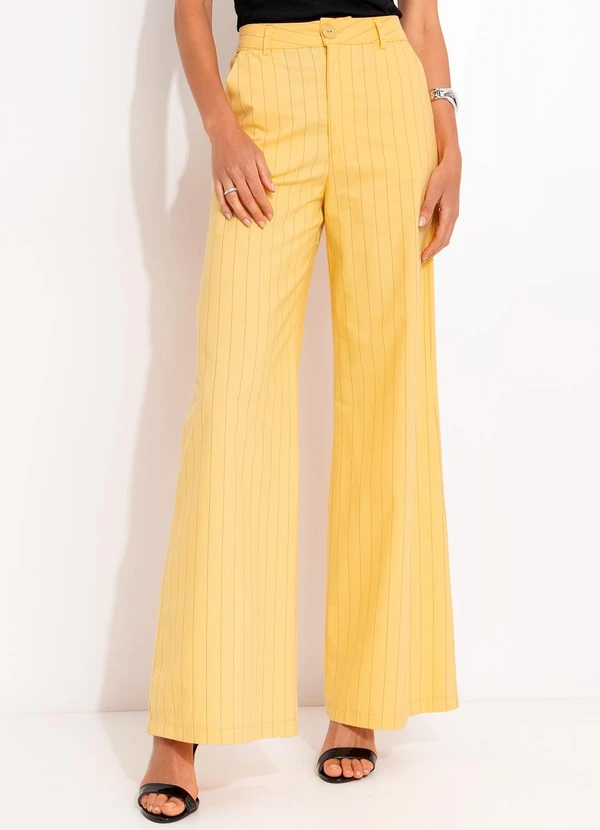 Colcci - Calça Listrada Amarelo
