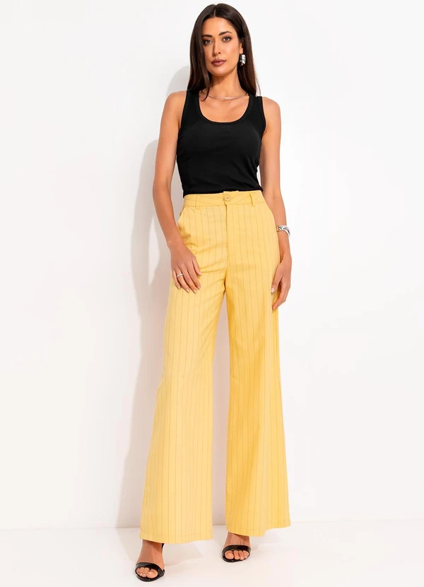 Colcci - Calça Listrada Amarelo 3