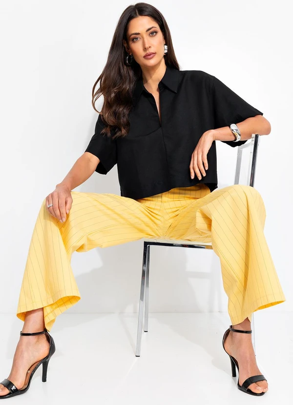 Colcci - Calça Listrada Amarelo 8
