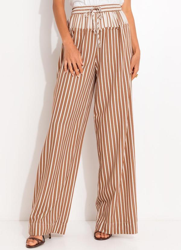 Colcci - Calça Listrada Bege