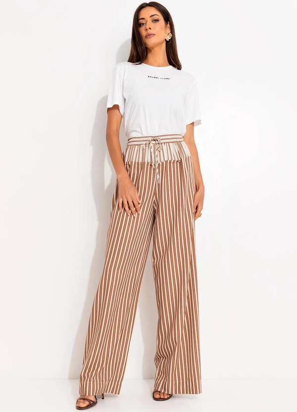Colcci - Calça Listrada Bege 3