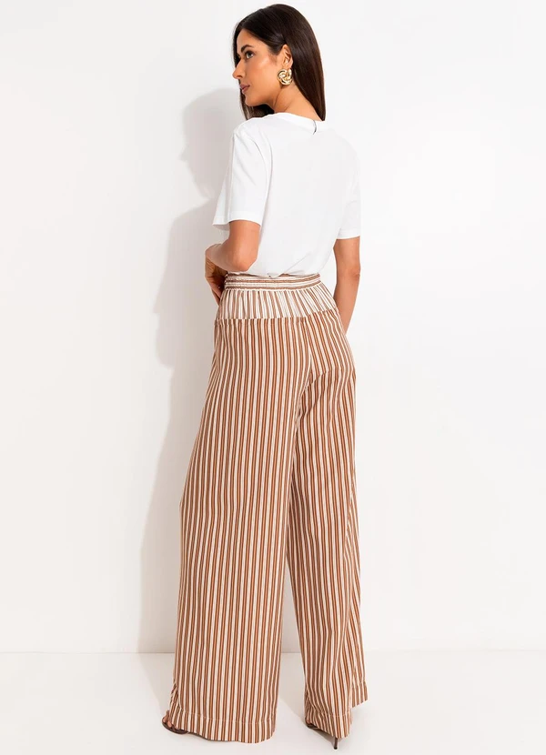 Colcci - Calça Listrada Bege 4