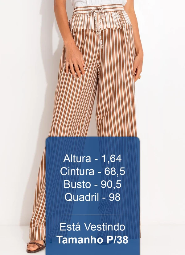 Colcci - Calça Listrada Bege 5