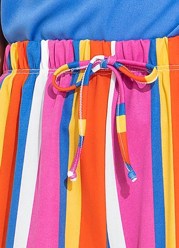 Moda Pop - Calça Listrada Laranja com Fendas nas Laterais 3