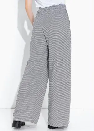 Moda Pop - Calça Listrado Cinza Bolsos Funcionais - MODA POP