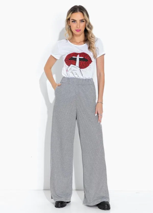 Moda Pop - Calça Listrado Cinza Bolsos Funcionais 3