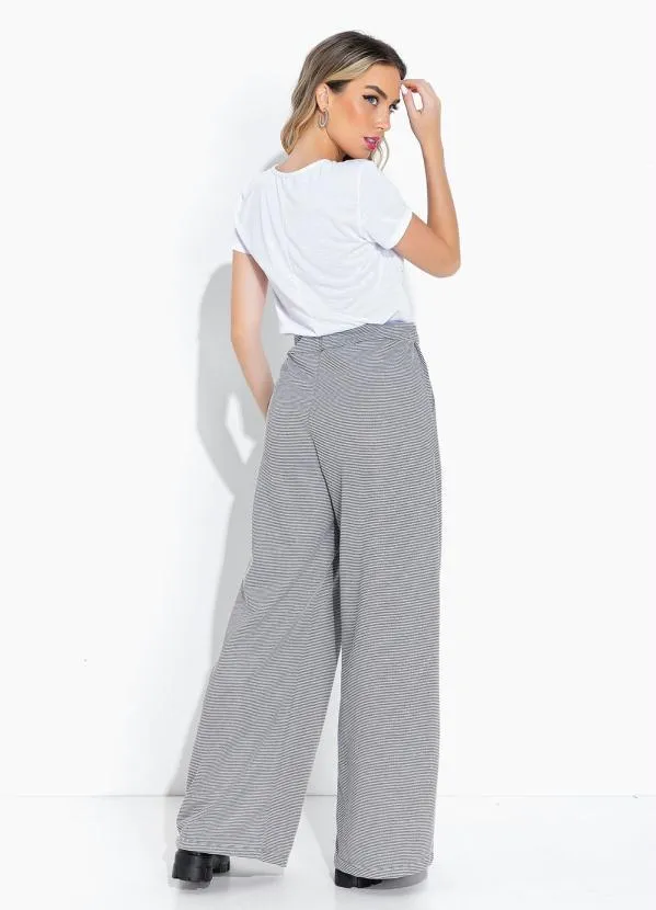 Moda Pop - Calça Listrado Cinza Bolsos Funcionais 4