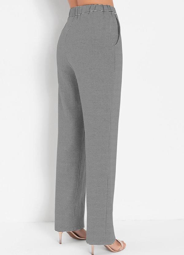Moda Pop - Calça Listrado Preto e Branco em Moletom 2