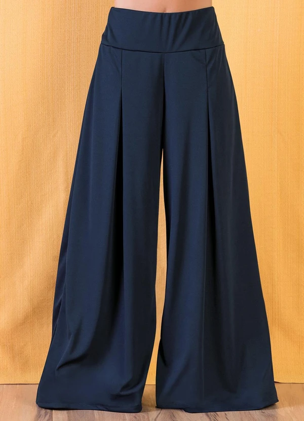 Moda Pop - Calça Marinho Pantalona com Cintura Média 5