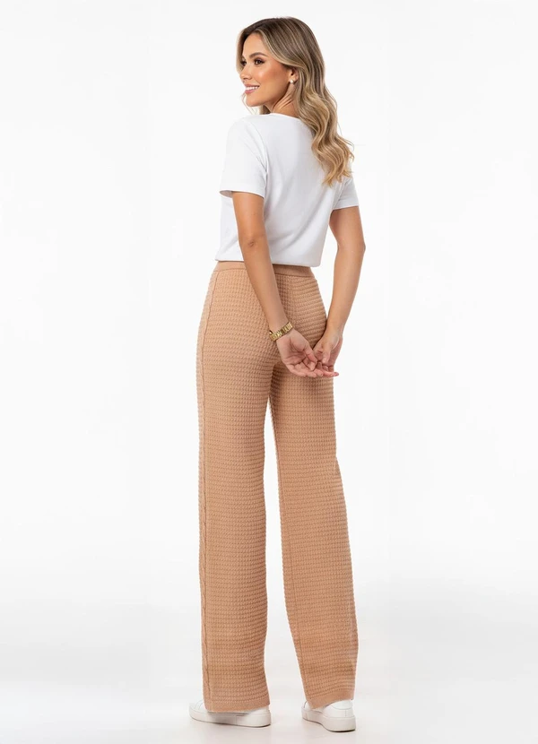 Quintess - Calça Marrom Amendoado em Tricô 2