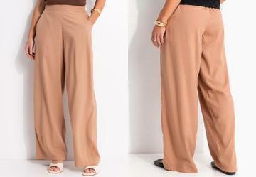 Calça Marrom Claro em Linho Calça Marrom Claro em Linho
