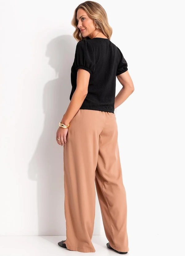 Quintess - Calça Marrom Claro em Linho 5