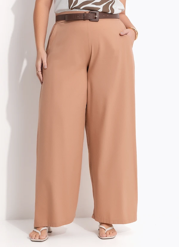 Quintess - Calça Marrom Claro em Linho 8