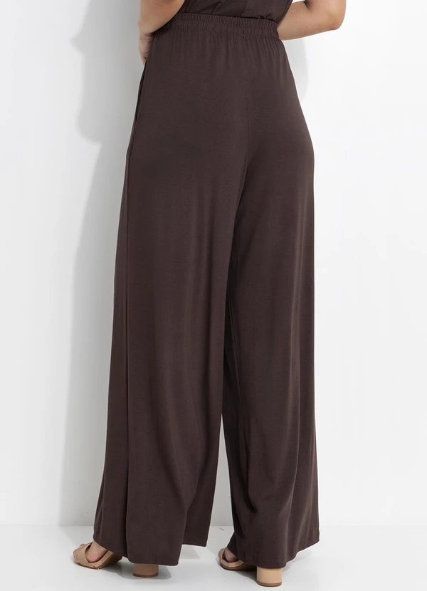 Quintess - Calça Marrom em Malha de Viscose 2