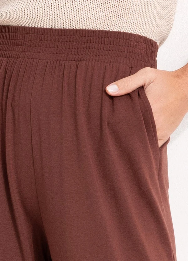 Quintess - Calça Marrom em Malha de Viscose 6