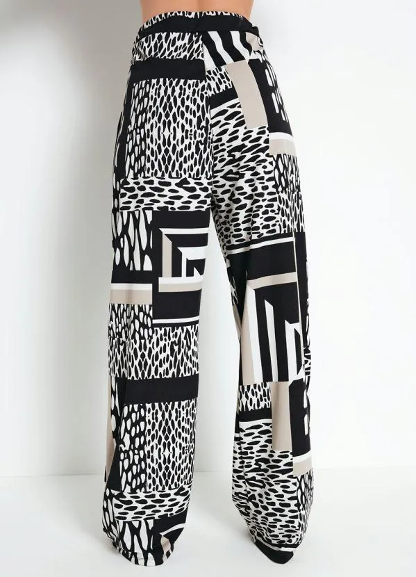 Moda Pop - Calça Mix Preta com Cordel para Amarrar 2