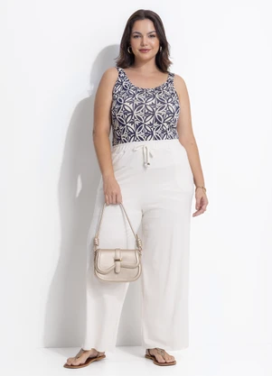 Quintess - Calça Natural em Malha Texturizada - QUINTESS