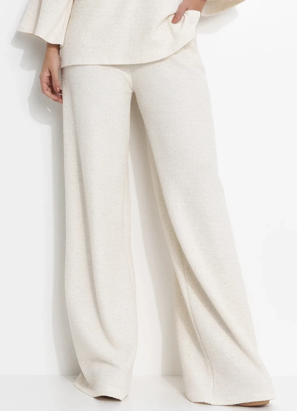 Quintess - Calça Natural em Malha Tweed.
