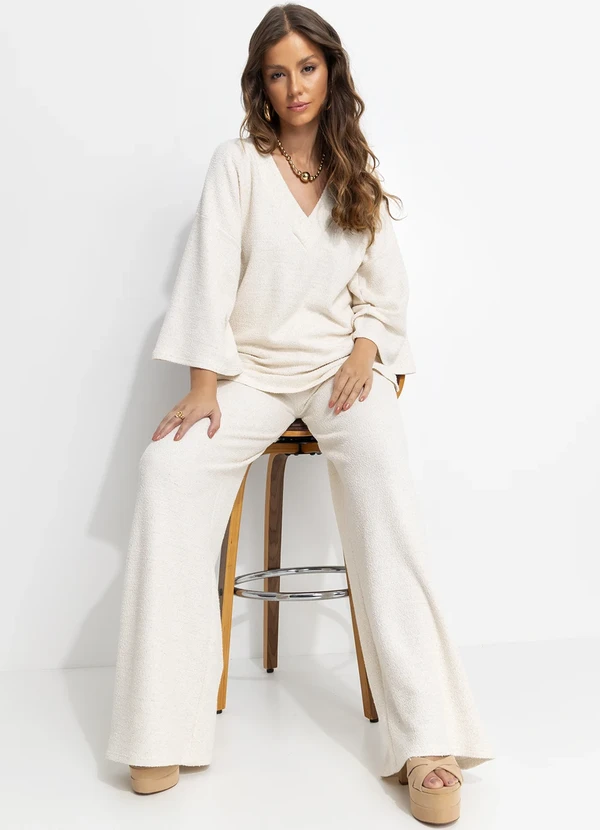 Quintess - Calça Natural em Malha Tweed. 3