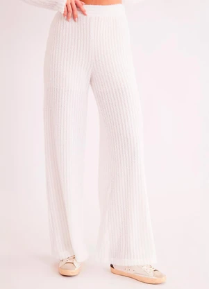 Sofie - Calça New Ease em Tricot Maquinetado Branco - SOFIE