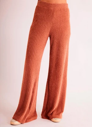 Sofie - Calça New Ease em Tricot Maquinetado Marrom - SOFIE