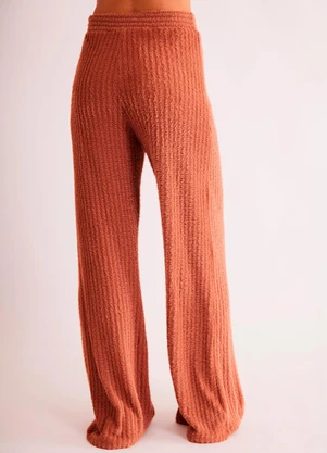 Sofie - Calça New Ease em Tricot Maquinetado Marrom - SOFIE